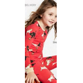 Red Cats & Dogs Stretch Kids' Long Sleeve 2 Piece Pajamas